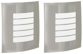 Kültéri Fali Lámpák 2 pcs Ezüst 23.5 x 10.5 x 26 cm