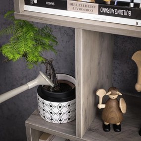 Könyvespolc, tárolópolc, 6 szintes, szürkés barna 70x24x190cm