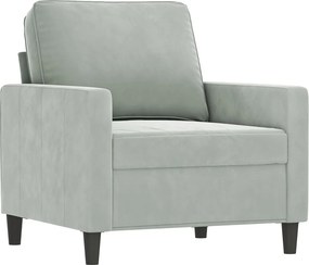 vidaXL világosszürke bársony kanapéfotel 60 cm