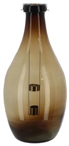 Lámpás újrahasznosított üvegből, kivehető gyertyatartóval, B, 38 cm