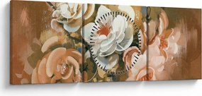 Kép - Festett csokor virág (órával) (90x30 cm)