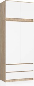 Szekrény Feltéttel S90 2D 2DB Clp Pk Sonoma Tölgy Fehér Akd