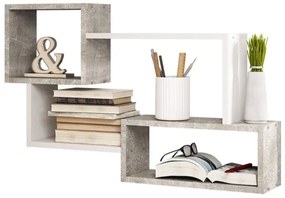 Fali polc TRIO 54x87 cm szürke/fehér