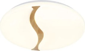 Globo 41790-18 Mennyezeti lámpa, fém fehér, műanyag fehér, fa barna, több szint fali kapcsolóval, színek rögzíthetők, memória funkció, ø: 330mm, M: 70mm, tartozék: LED 24W 230V, 2860lm forrás, 1910lm kimenet, CCT 3000/6000/4200K