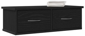 Falra szerelhető Fiókos Polc Fekete Tölgy 60x26x18,5cm Mérnöki Fa