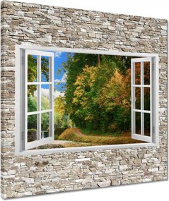 Vászonkép 50x50 Őszi kilátás az ablakból