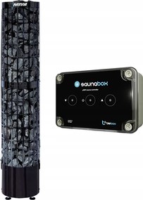 Szauna kályha Harvia Cilindro PC66E 6,6kW Black Steel és BleBox SaunaBox