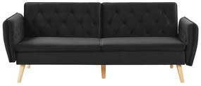 Fekete bársony kanapéágy BARDU Beliani