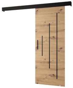 Tolóajtó 90 cm Sharlene Y (artisan tölgy + matt fekete + fekete). 1044012