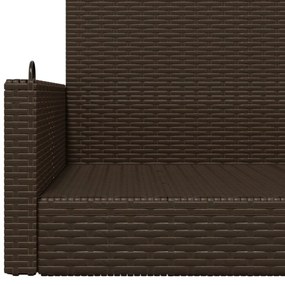barna polyrattan hintapad 119 x 56 x 48 cm