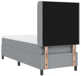 Boxspring Ágy Matraccal és LED Fénnyel Szürke 90x190 cm Szövet