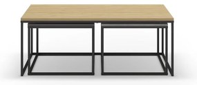 Szürke-natúr színű dohányzóasztal szett 3 db-os 60x110 cm Camelia – Marckeric
