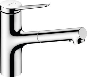 Mosogató csaptelep Hansgrohe Zesis M33 kihúzható zuhannyal, 2 áram króm 74820000