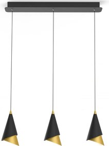 ITALUX PND-433128-2 RAALTO Többágú Függesztett Lámpa Fekete, Arany LED IP20