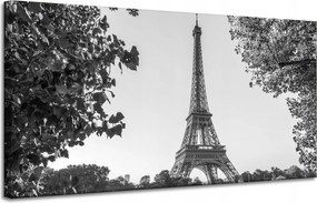 Vászonkép Eiffel-torony fekete-fehér 120X60