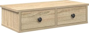 vidaXL Falipolc fiókokkal sonoma tölgy 60x28x15 cm műszaki fa