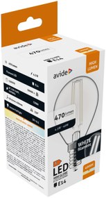 Avide LED White Filament Mini Globe 4.5W E14 NW 4000K