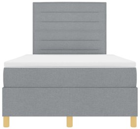Box Spring Ágy matraccal és LED világosszürke 120x190 cm Szövet