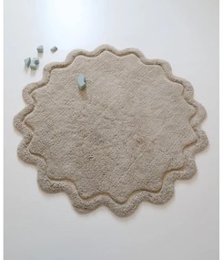 Bézs mosható kézi szövésű pamut kerek szőnyeg ø 110 cm Sweet April Lin – Nattiot