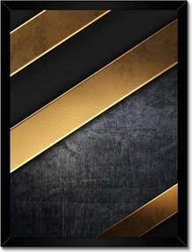 Poszter fekete keretben 30x40 Arany csíkos