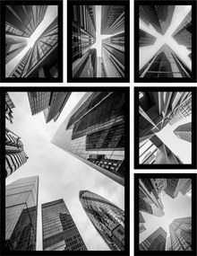 Poszter szett 6db-os fotó készlet város építészet fekete fehér