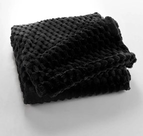 Fekete mikroflanel takaró 125x150 cm Mini Frosty – douceur d'intérieur