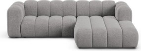 Szürke zsenília sarokkanapé (jobb oldali-heverő résszel) Lupine – Micadoni