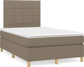 vidaXL tópszínű szövet rugós ágy matraccal 120 x 200 cm