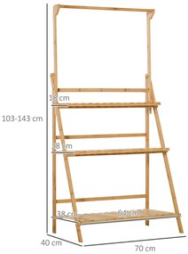 Virágtartó, natúr, 70 x 40 x 143 cm