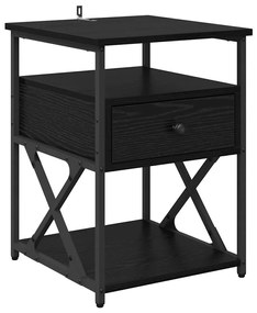 Éjjeliszekrény 2 pcs Musta tammi 40 x 42 x 55 cm Faanyag