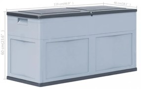 szürke/fekete kerti tárolóláda 320 L