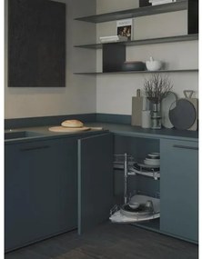 Konyhai fémrács, sarokszekrénybe, félkör kosár, 760mm átmérő, 450mm ajtókhoz, SIGE Infinity Line 070