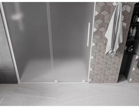 Mexen Velar, tolózuhanyajtó nyitáshoz 140 cm, 8 mm-es matt üveg, fehér matt, 871-140-000-31-20