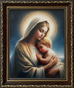 VĂĄszonkĂ©p 31x26 MĂĄria SzƱzanya A Kis JĂ©zus DĂszes Keret