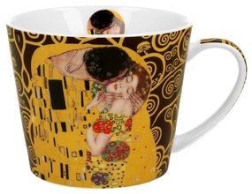 Klimt porcelán nagy bögre díszdobozban A Csók barna 610 ml