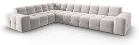 Világosszürke bársony sarokkanapé (bal oldali) Kendal – Micadoni Home