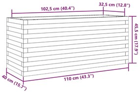 tömör fenyő kerti virágláda 110 x 40 x 45,5 cm