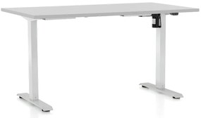 Állítható magasságú asztal OfficeTech A, 120 x 80 cm, fehér alap, világos szürke