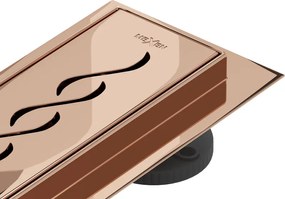 Mexen Flat 360° M18 forgatható vonal vízelvezető 50 cm, rózsaarany - 1623050-40