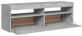 betonszürke TV-szekrény LED-lámpákkal 120 x 35 x 40 cm