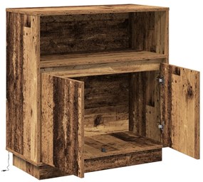 LED-es oldalszekrény Régi fa 71x34,5x75 cm Műszaki fa