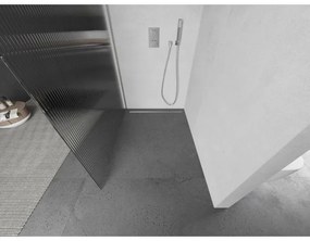 Mexen Kioto, Walk-In zuhanyparaván 110 x 200 cm, 8 mm-es üveg bordás mintával, csiszolt acél profil, 800-110-101-97-09