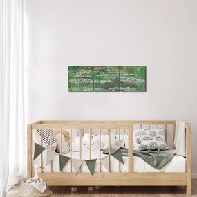 Kép - Claude Monet, The Japanese Footbridge, reprodukciók (órával) (90x30 cm)