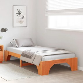 Ágykeret Viasz barna Tömör fa 90 x 200 cm Tartós Négyszögletes