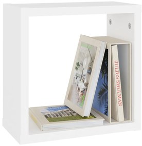 6 db fehér fali kockapolc 30 x 15 x 30 cm