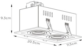 Lucide 09926/02/30 - Beépíthető lámpa CHIMNEY 2xGU10/50W/230V fekete