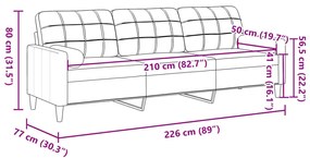 3 személyes rózsaszín bársony kanapé díszpárnákkal 210 cm