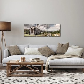 Kép - Ír templom (órával) (90x30 cm)