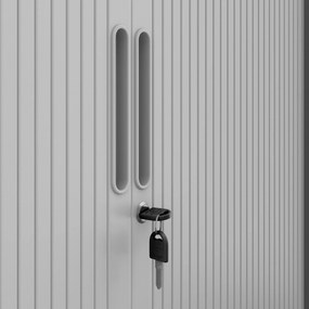 Fém szekrény harmonika ajtókkal DAMIAN, 900 x 1850 x 450 mm, szürke