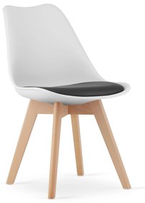 Fehér-fekete BALI MARK szék bükkfa lábakkal